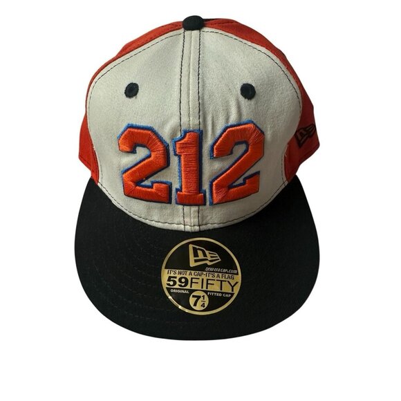New Era Other - New York Knicks Hat Cap Fitted 7 1/4 White Orange Area Code 212 NBA New Era New